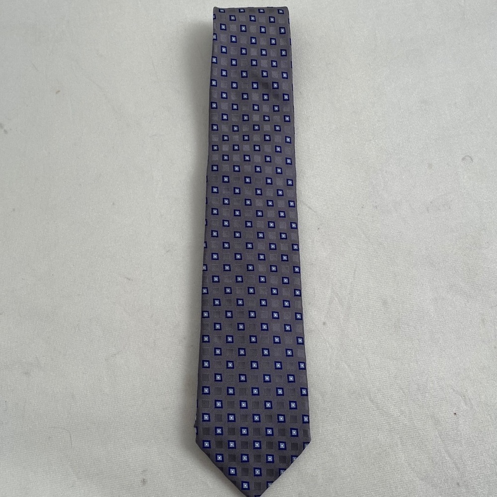 Tommy Hilfiger gray and blue silk tie